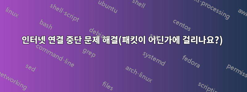 인터넷 연결 중단 문제 해결(패킷이 어딘가에 걸리나요?)