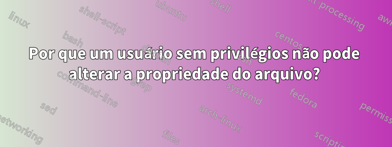 Por que um usuário sem privilégios não pode alterar a propriedade do arquivo?