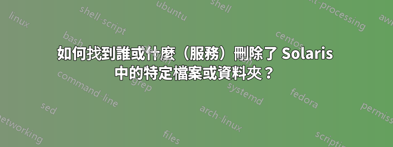 如何找到誰或什麼（服務）刪除了 Solaris 中的特定檔案或資料夾？