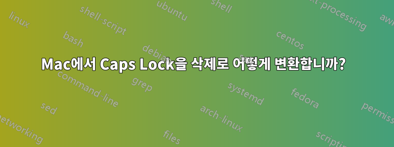 Mac에서 Caps Lock을 삭제로 어떻게 변환합니까? 