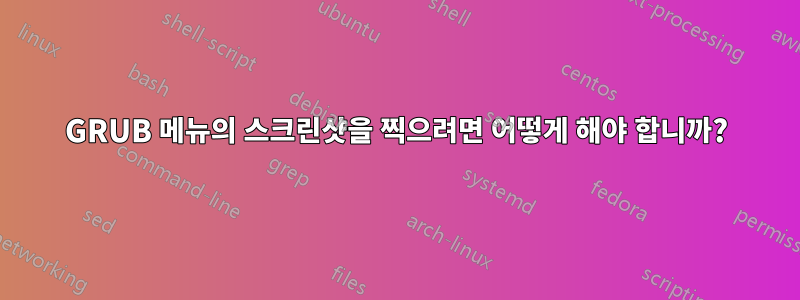 GRUB 메뉴의 스크린샷을 찍으려면 어떻게 해야 합니까?