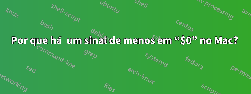 Por que há um sinal de menos em “$0” no Mac?