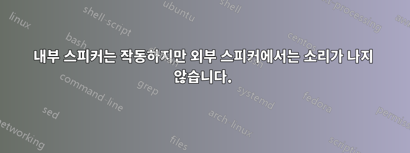 내부 스피커는 작동하지만 외부 스피커에서는 소리가 나지 않습니다.