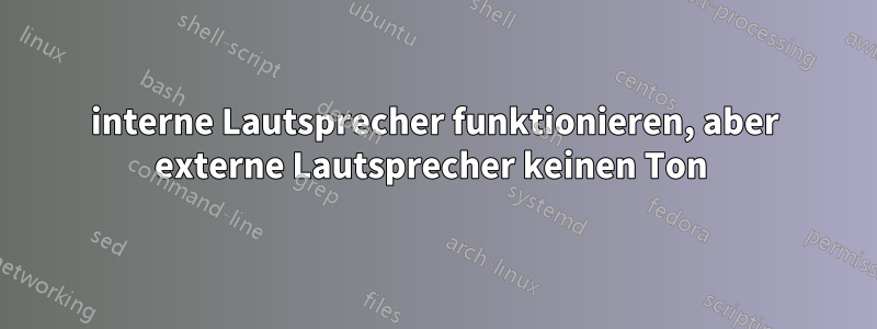 interne Lautsprecher funktionieren, aber externe Lautsprecher keinen Ton 