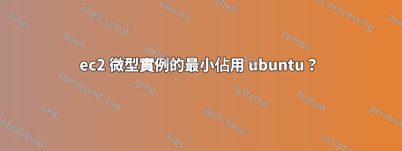 ec2 微型實例的最小佔用 ubuntu？