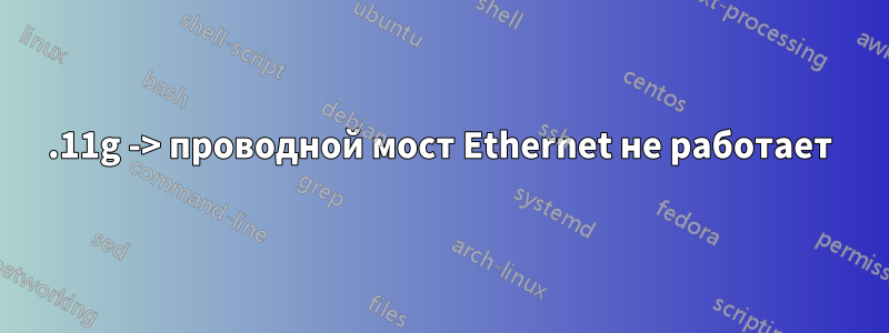 802.11g -> проводной мост Ethernet не работает