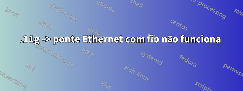 802.11g -> ponte Ethernet com fio não funciona