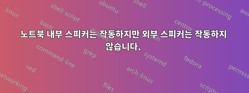 노트북 내부 스피커는 작동하지만 외부 스피커는 작동하지 않습니다.