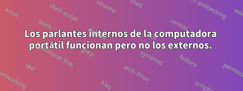 Los parlantes internos de la computadora portátil funcionan pero no los externos.