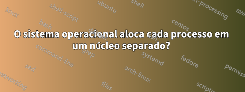 O sistema operacional aloca cada processo em um núcleo separado?