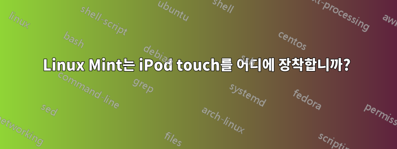 Linux Mint는 iPod touch를 어디에 장착합니까?