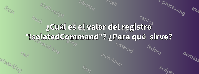 ¿Cuál es el valor del registro "IsolatedCommand"? ¿Para qué sirve?