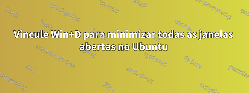 Vincule Win+D para minimizar todas as janelas abertas no Ubuntu
