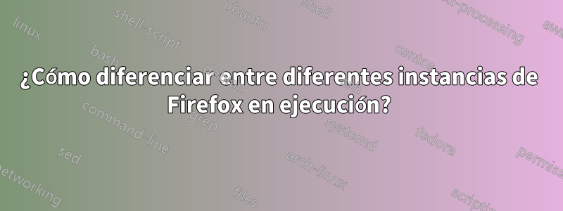 ¿Cómo diferenciar entre diferentes instancias de Firefox en ejecución?