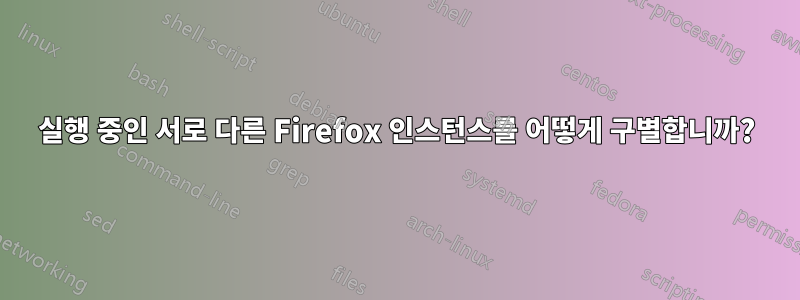 실행 중인 서로 다른 Firefox 인스턴스를 어떻게 구별합니까?
