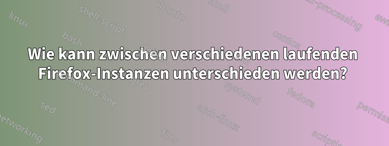 Wie kann zwischen verschiedenen laufenden Firefox-Instanzen unterschieden werden?