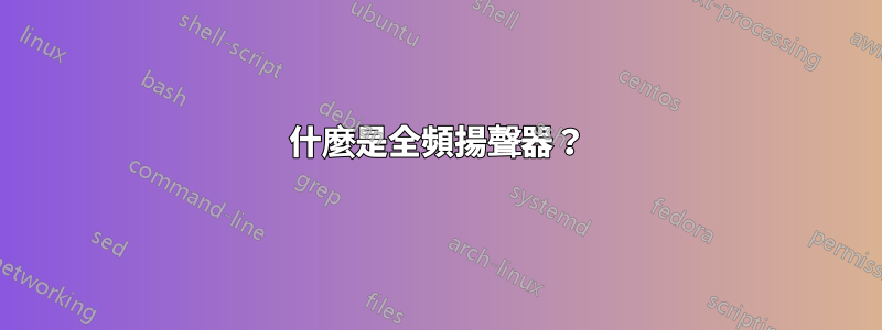 什麼是全頻揚聲器?