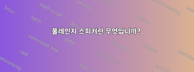 풀레인지 스피커란 무엇입니까?