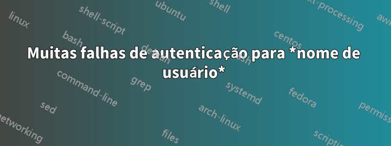 Muitas falhas de autenticação para *nome de usuário*