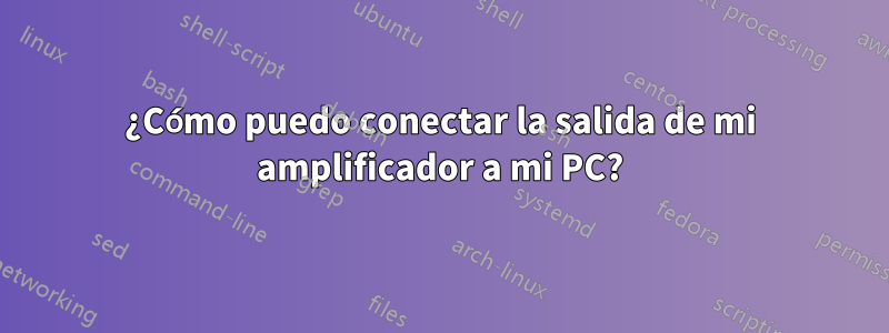 ¿Cómo puedo conectar la salida de mi amplificador a mi PC?