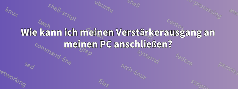 Wie kann ich meinen Verstärkerausgang an meinen PC anschließen?