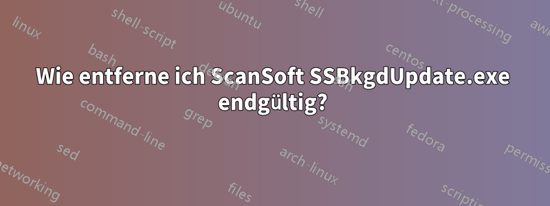 Wie entferne ich ScanSoft SSBkgdUpdate.exe endgültig?