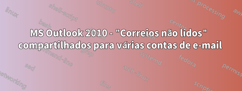 MS Outlook 2010 - "Correios não lidos" compartilhados para várias contas de e-mail