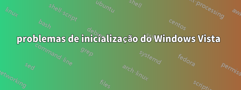 problemas de inicialização do Windows Vista 