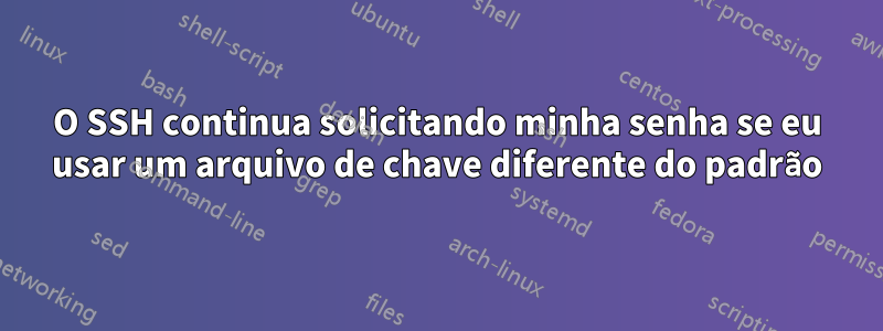 O SSH continua solicitando minha senha se eu usar um arquivo de chave diferente do padrão
