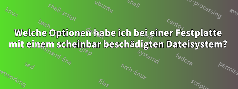Welche Optionen habe ich bei einer Festplatte mit einem scheinbar beschädigten Dateisystem?