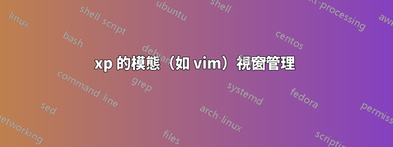 xp 的模態（如 vim）視窗管理