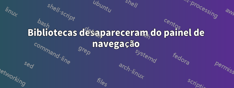 Bibliotecas desapareceram do painel de navegação