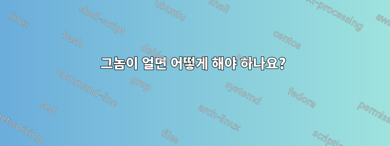 그놈이 얼면 어떻게 해야 하나요?
