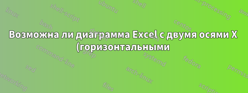 Возможна ли диаграмма Excel с двумя осями X (горизонтальными)?