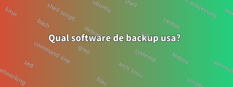 Qual software de backup usa? 