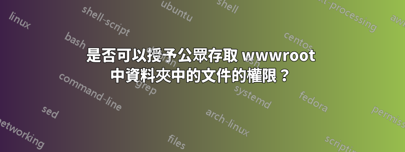 是否可以授予公眾存取 wwwroot 中資料夾中的文件的權限？