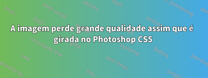 A imagem perde grande qualidade assim que é girada no Photoshop CS5