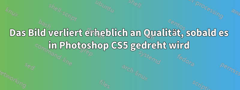 Das Bild verliert erheblich an Qualität, sobald es in Photoshop CS5 gedreht wird