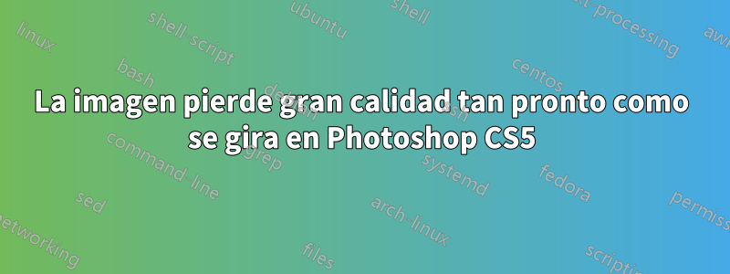 La imagen pierde gran calidad tan pronto como se gira en Photoshop CS5