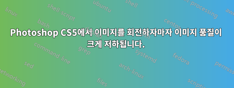 Photoshop CS5에서 이미지를 회전하자마자 이미지 품질이 크게 저하됩니다.