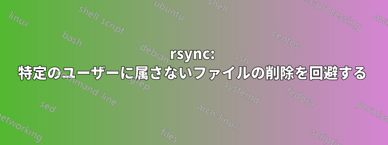 rsync: 特定のユーザーに属さないファイルの削除を回避する