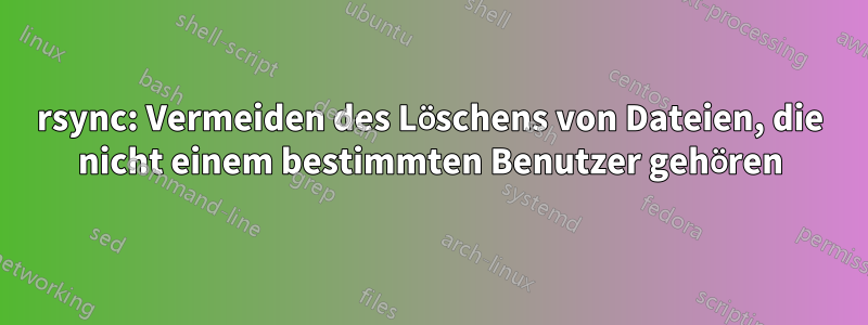 rsync: Vermeiden des Löschens von Dateien, die nicht einem bestimmten Benutzer gehören