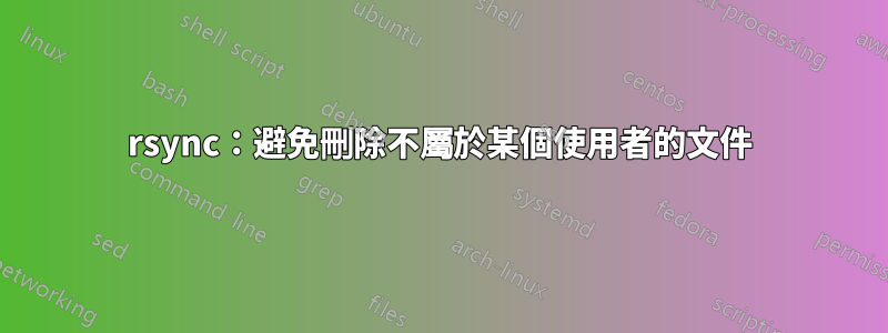 rsync：避免刪除不屬於某個使用者的文件