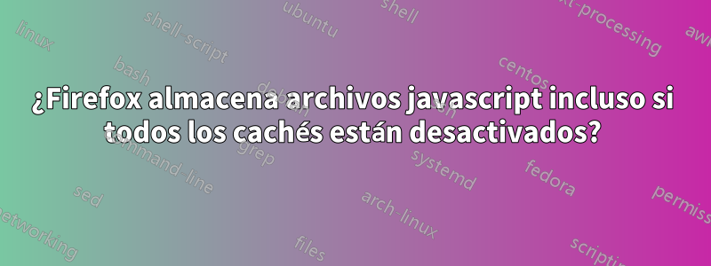 ¿Firefox almacena archivos javascript incluso si todos los cachés están desactivados?