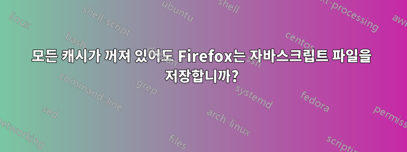 모든 캐시가 꺼져 있어도 Firefox는 자바스크립트 파일을 저장합니까?