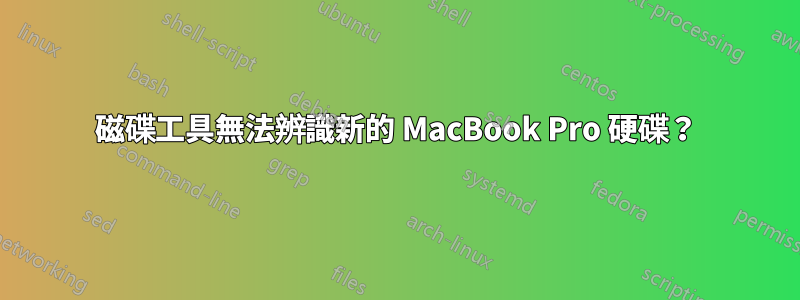 磁碟工具無法辨識新的 MacBook Pro 硬碟？