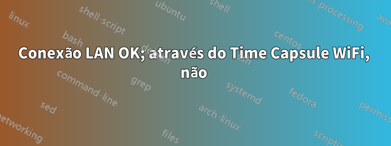 Conexão LAN OK; através do Time Capsule WiFi, não