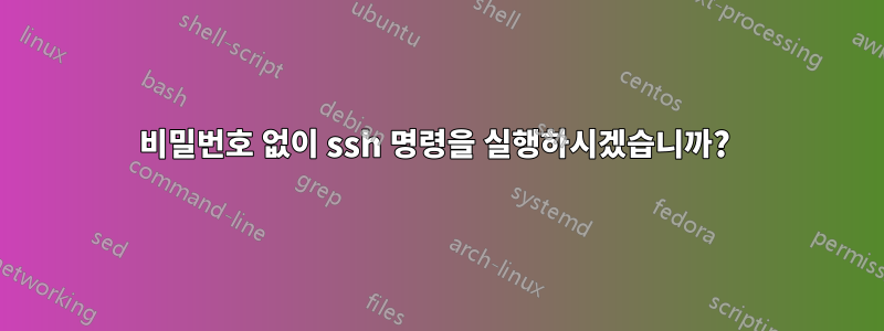비밀번호 없이 ssh 명령을 실행하시겠습니까? 