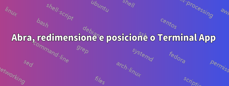Abra, redimensione e posicione o Terminal App