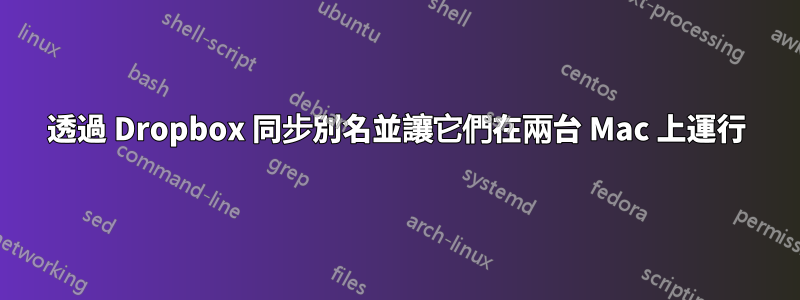 透過 Dropbox 同步別名並讓它們在兩台 Mac 上運行